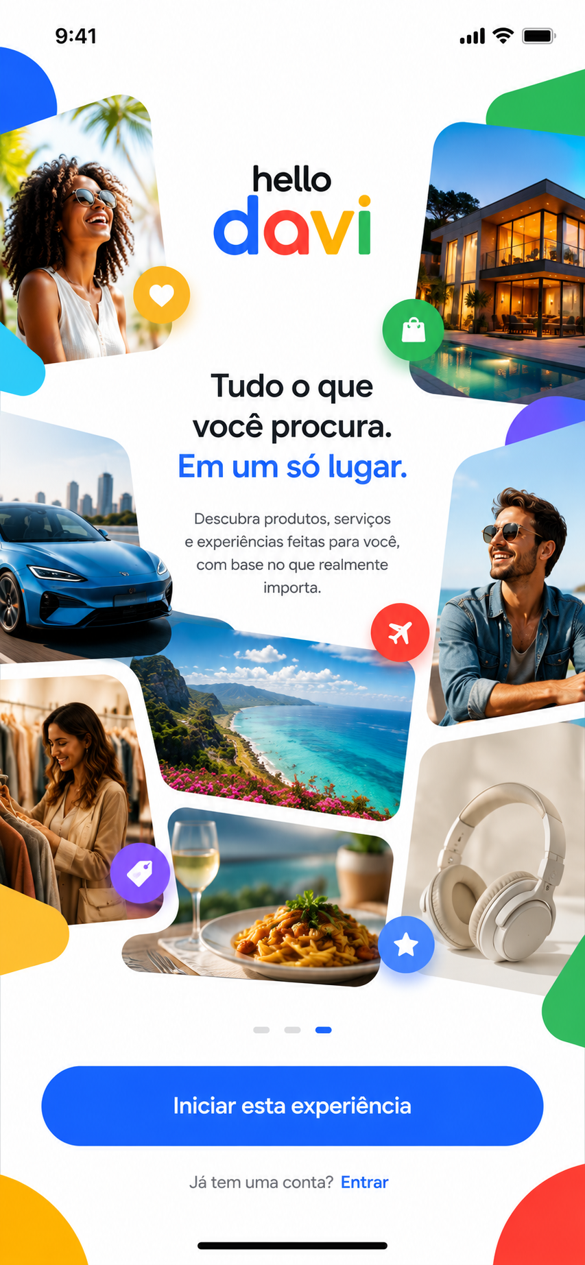 Tela inicial do app hello davi